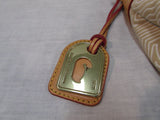 Dooney & Bourke Beige & Cream Canvas Leather Baguette