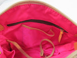 Dooney & Bourke Beige & Cream Canvas Leather Baguette
