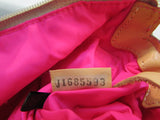 Dooney & Bourke Beige & Cream Canvas Leather Baguette