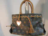 Dooney & Bourke Dark Grey Signature Coated Canvas Small