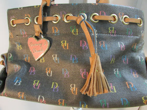 Dooney & Bourke Dark Grey Signature Coated Canvas Small