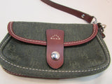 Dooney & Bourke Green Signature Canvas Wristlet