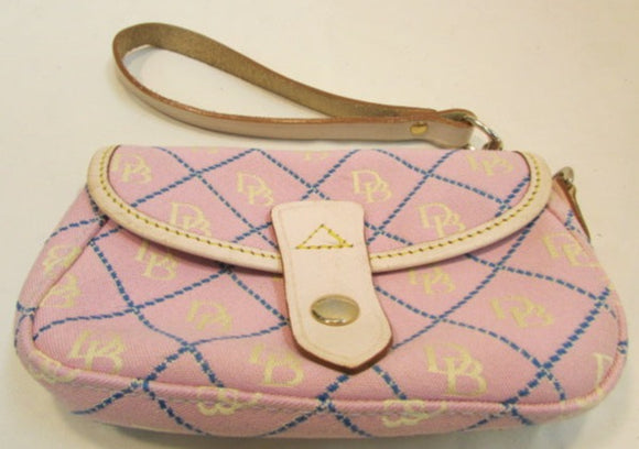 Dooney & Bourke Pink Signature Canvas Wristlet