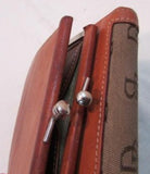 Dooney & Bourke Tan and Brown Monogram Canvas and Leather Wallet