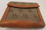 Dooney & Bourke Tan and Brown Monogram Canvas and Leather Wallet