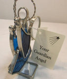 Holly Stained Glass "Your Guardian Angel" - Blue