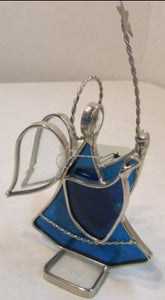 Holly Stained Glass "Your Guardian Angel" - Blue