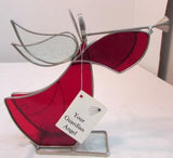 Holly Stained Glass "Your Guardian Angel" - Red