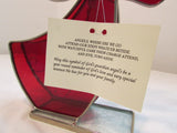 Holly Stained Glass "Your Guardian Angel" - Red