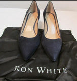 Ron White "Meleina" French Navy Cashmere Suede Pump