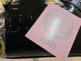 Callabags Black Patent Reptile Embossed Handbag
