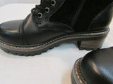 Madden Girl Black Leather Lace Up Boots
