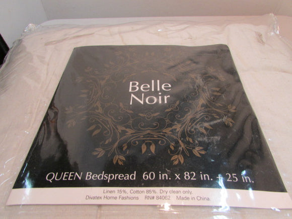 Belle Noir Queen Soft Cream Bedspread