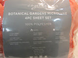 Cozelle "Botanical Gardens" Coral Queen Sheet Set