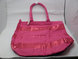Victoria Secret Oversize Pink Canvas Sequence Tote