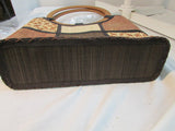 Mexican Straw Tote with Large Loop Wooden Handles