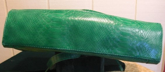 Liz Claiborne Emerald Green Croc-Embossed Clutch Liz Claiborne Vintage Emerald Green Croc Embossed Satchel  main image 2