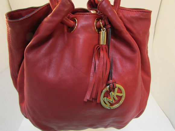 **GORGEOUS BAG** Michael Kors Red Braided Grommet Bag