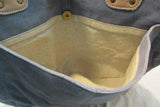 Camila Alves Muxo Grey Suede Tan Leather Trim Large Tote Bag