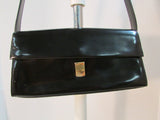 Furla Vintage Gloss Purse Black Leather Made in Italy