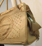 Light Tan Aztec/Mayan Tooled Leather Satchel