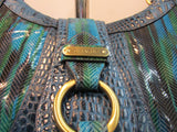 Sharif Reptile Leather Embossed Tassel Satchel