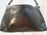 Monsac Black Leather Shoulder Handbag