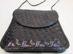 Morris Moskowitz Black Woven Crossbody Small Bag