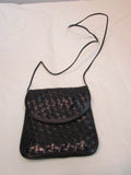 Morris Moskowitz Black Woven Crossbody Small Bag