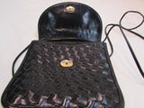 Morris Moskowitz Black Woven Crossbody Small Bag