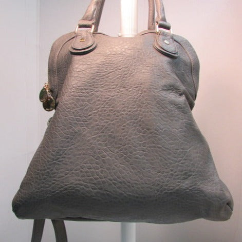 Deux Lux Large Grey Faux Leather Shoulder Purse