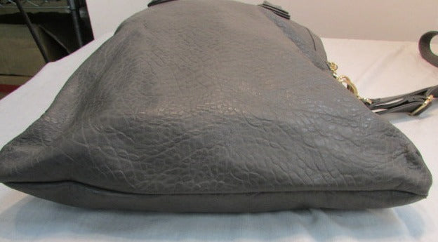 Deux Lux Large Grey Faux Leather Shoulder Purse