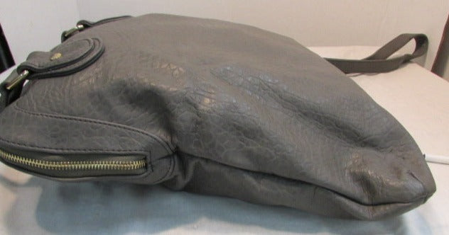 Deux Lux Large Grey Faux Leather Shoulder Purse