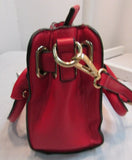 Charming Charlie Red Mini Belted Lady Lockbox Satchel