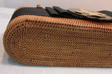 Bosom Buddy Large Brown Oval Fleur De Lis Bag