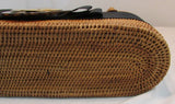 Bosom Buddy Large Brown Oval Fleur De Lis Bag