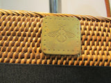 Bosom Buddy Large Brown Oval Fleur De Lis Bag
