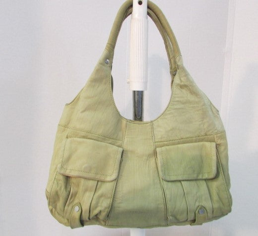 Perlina Soft Leather Olive Green Shoulder Bag