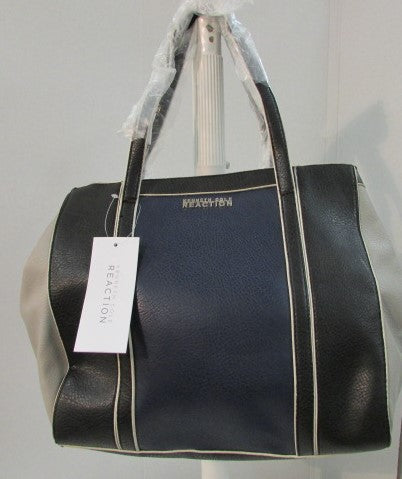 Kenneth Cole Reaction Charlie Navy/Black/Dove Faux Leather Tote