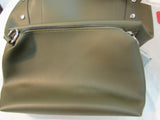 Meliebianco Olive Green Lux Leather Studded Tote.  Vegan Bag