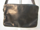 Perlina NY Black Leather Shoulder Purse