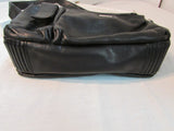 Perlina NY Black Leather Shoulder Purse