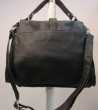 Rampage Animal Friendly Black Pebble Simulated Leather Satchel