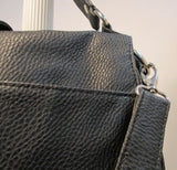 Rampage Animal Friendly Black Pebble Simulated Leather Satchel