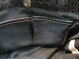 Ellen Tracy Black Croc Vinyl Shoulder Purse