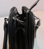 Ellen Tracy Black Croc Vinyl Shoulder Purse