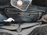 Ellen Tracy Black Croc Vinyl Shoulder Purse