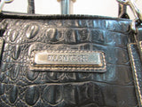 Ellen Tracy Black Croc Vinyl Shoulder Purse