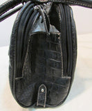 Ellen Tracy Black Croc Vinyl Shoulder Purse