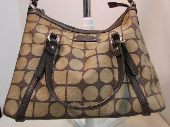 Kate Spade Brown Canvas with Leather Trim Satchel Purse